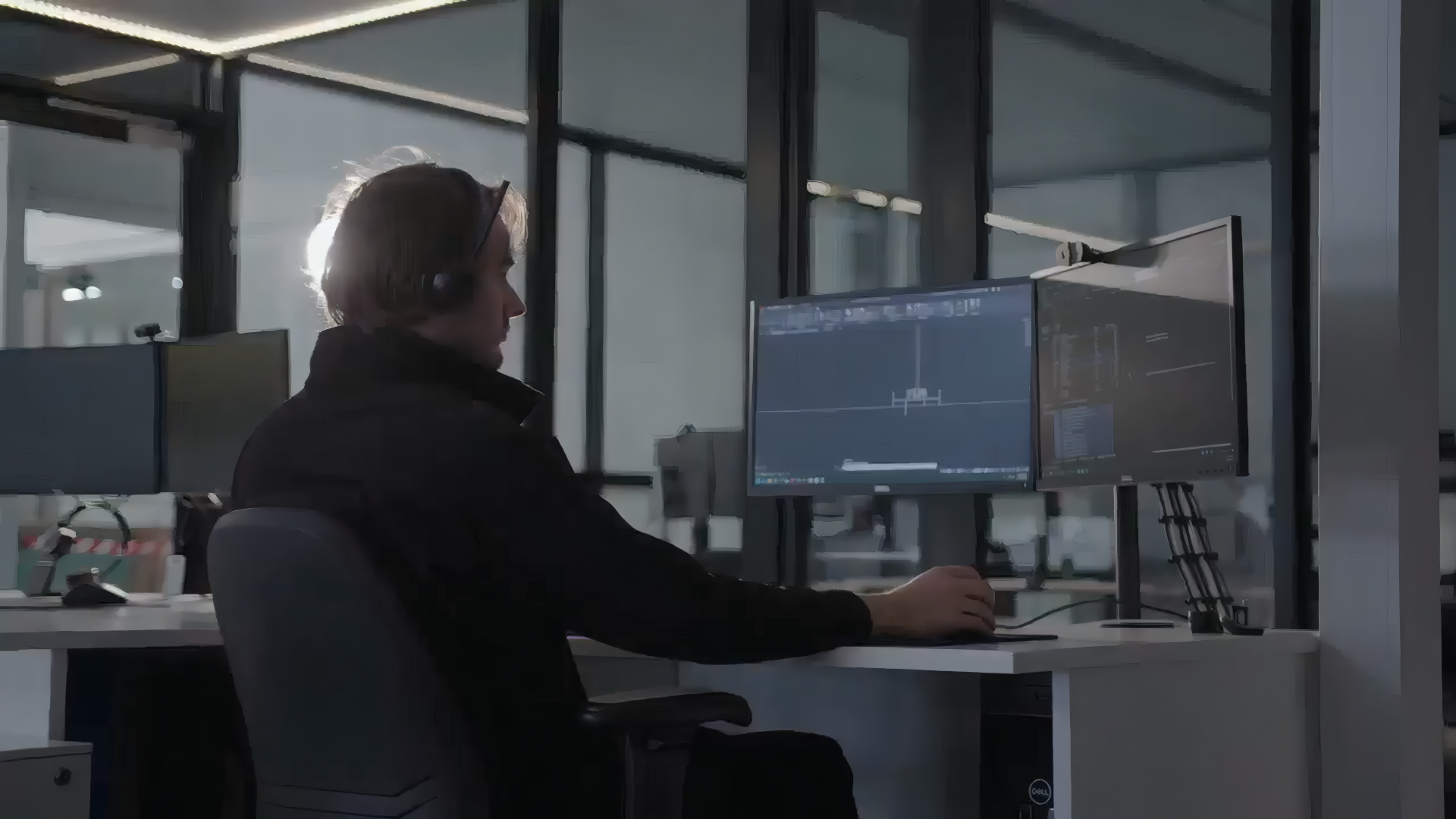 Bradley Turner sitting at a desk, working on a CAD project in AutoCAD